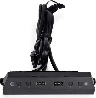 Produktbild von Lian Li LAN216-1, USB pin header (19 pin), USB 3.0, Schwarz, Kunststoff, 0,82 m, 147,8 mm