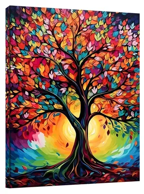 Productafbeelding van Ingelijste Canvas Muurkunst met Levensboom 30 x 40 cm