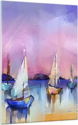 Produktbild von Bilder auf glas - Einteilig - Segelboot See - 50x70cm - Glasbilder - Wandbilder - Bilder - Kunstdruck - zum Aufhängen bereit - Wanddekoration aus Glas - Glas Bilder - Wandbild auf Glas - GPA50x70-4099
