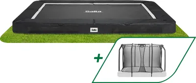 Produktbild von Salta Premium Ground Trampolin 305x214cm - Rechteckig - Schwarz - inkl. Sicherheitsnetz