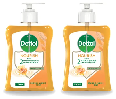 Produktbild von 2 x Dettol Nourish Handseife - Honig & Vanille - 250 ml - Vorteilspackung - 2 Stücke