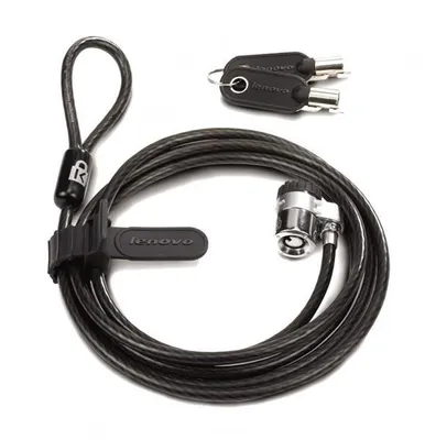 Zdjęcie produktu dla Lenovo Kensington MicroSaver Security Cable Lock, 1,8 m, Kensington, Klucz okrągły, Stal, Czarny