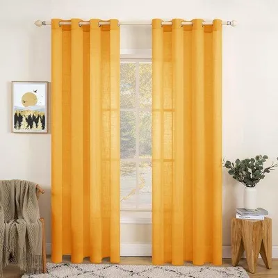Produktbild von Unyqoos® Transparente Gardinen 2er-Set mit Ösen, 140 x 260 cm, luftiger Polyester, lichtdurchlässig für Wohn- & Schlafzimmer