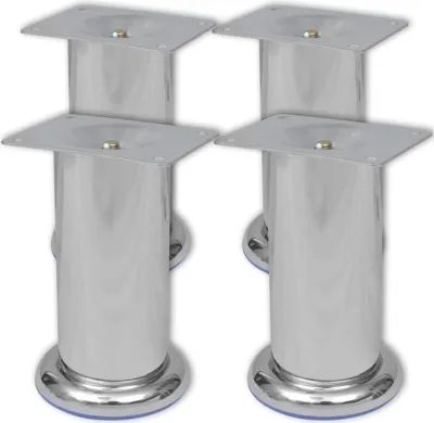 Produktbild von vidaXL Runde Sofabeine 8 Stk. Chrom 120 mm