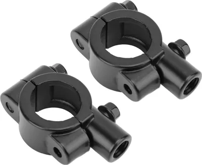 Produktbild von 2 Stück Motorrad-Lenkerspiegelhalterung, Rückspiegel, 22 mm Gewindehalter, Klemmadapter für Motorräder, ATV, Roller, Schwarz, M10