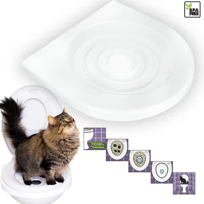 Produktbild von Katze Toilettenaufsatz Trainingssystem Toilettendeckel Katzentoilette WC-Sitz Training System