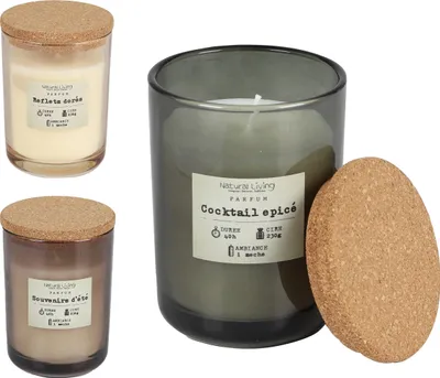 Produktbild von Natural Living 3er Set Duftkerze | Kerze im Apothekerglas / Glas