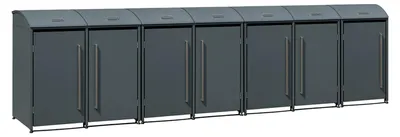 Obrázek produktu pro Kovový odpadkový koš Westmann Moderna 7 7x240 L antracit 83x489x135 cm