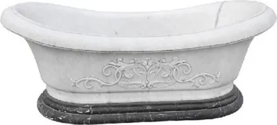 Luxus Barock Marmor Badewanne Weiß Schwarz Luxury Baroque Marble Bathtub White Black