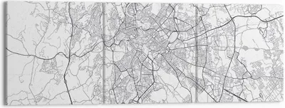 Produktbild von Bild auf Leinwand - Leinwandbild - 3 Teile - Stadt Karte Rom - 150x50cm - Wand Bild - Wanddeko - Wandbilder - Leinwanddruck - Bilder - Wanddekoration - Leinwand bilder - Wandbild - CA150x50-4682