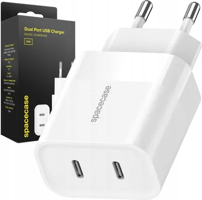 Immagine prodotto di 2x Caricatore USB-C SPACECASE 20W SC011W Bianco