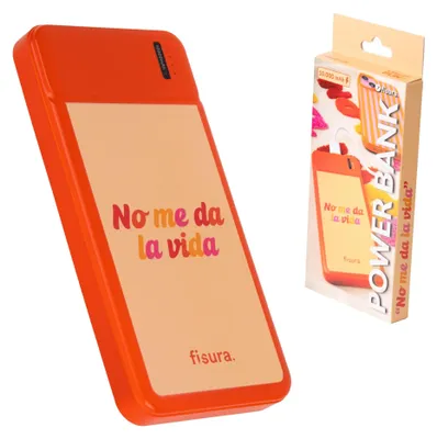 Immagine prodotto di Fisura – Power bank da 10000 mAh, "No me da la vida", batteria esterna per smartphone
