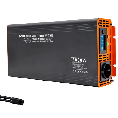 Zdjęcie produktu dla Falownik sinusoidalny, moc ciągła 2000 W, funkcja zdalnego sterowania, DC24V do AC220V 50Hz