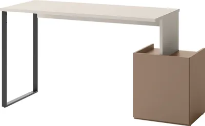 Produktbild von MIRJAN24 Schreibtisch Sigma 1D SG09, Computertisch mit integrierte Schrank, Jugendzimmer Kollektion (Farbe: Cashmere / Trüffel)