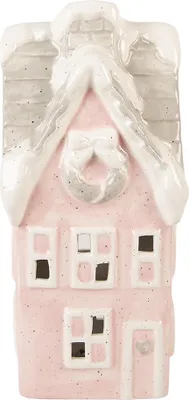 Immagine prodotto di Clayre & Eef Casa decorativa con LED Casa 11x10x24 cm Rosa Vetroceramica