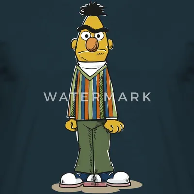 Produktbild von Spreadshirt Sesamstraße Bert wütend Männer T-Shirt, M, Navy