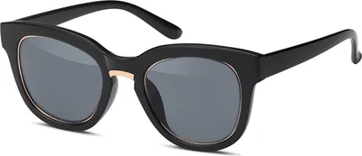 Produktbild von styleBREAKER Nerd Sonnenbrille mit breitem Kunststoff Rahmen und Metall umrandeten Oval Flachgläsern, Kunststoff Bügel, Damen 09020082