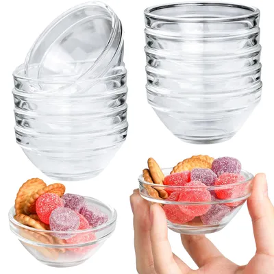 10er-Set Glasschalen 75 ml, stapelbar, mikrowellengeeignet