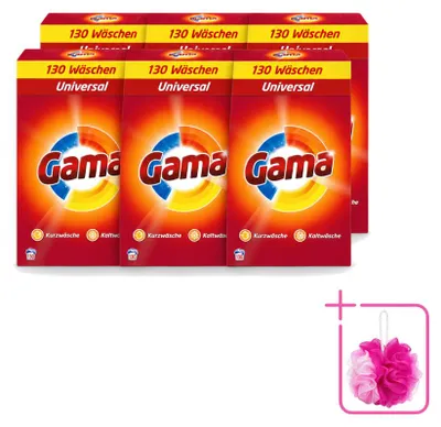 Produktbild von 6 x Gama 3-in-1 Universal Waspoeder - 8,45 kg - Sparpackung - 6 Stücke