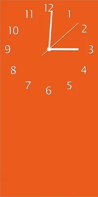 Produktbild von Wallario Design Wanduhr Orange aus Echtglas, Größe 30 x 60 cm