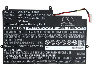 Immagine prodotto di TECHTEK Batteria notebook compatibile con [Acer] Aspire Switch 11 SW5-173, Aspire Switch 11 SW5-173P, SW5-173, SW5-173-632W, Switch 11 sostituisce AP