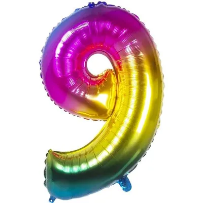Image de Ballon en plastique - nombre coloré - - nombre 9 - neuf