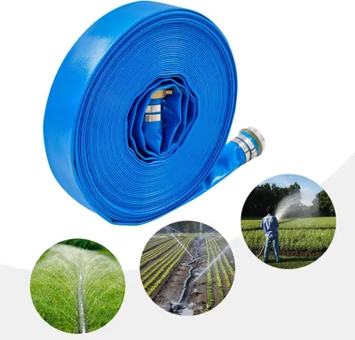 Obrázok produktu pre Odvodňovacia hadica – Hadica na spätné preplachovanie bazénu – Priemer 5,1 cm – Dĺžka 30,5 m – Plochá hadica Pre čerpadlá, priemysel, poľnohospodárstvo – Modrá