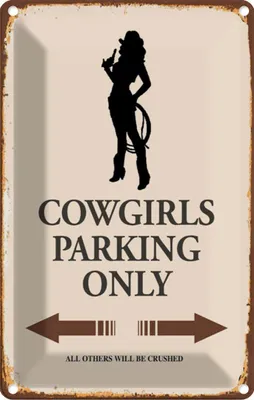 Zdjęcie produktu dla vianmo Blaszany znak 18x12 cm Cowgirls parking only