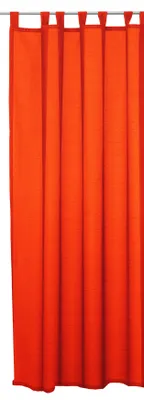 Produktbild von Vorhang orange 140x245 cm halbtransparent Seidenglanz Schlaufen Gardine Schlaufenschal