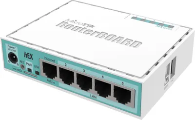 Produktbild von Mikrotik RB750GR3, Ethernet-WAN, Gigabit Ethernet, Türkis, Weiß