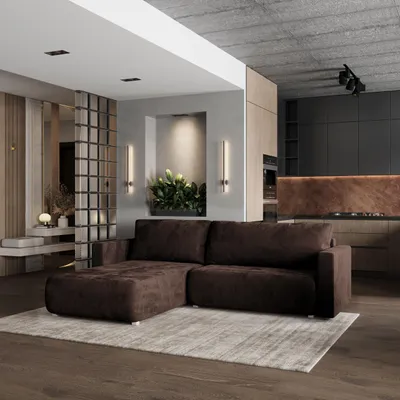 Produktbild von Masseno Ecksofa TURIN M mit Schlaffunktion L-Form, Sofa mit Bettkasten, Wohnzimmersofa, Couch, Soffa, Bettsofa, Couchgarnitur- Braun, MONOLITH 29