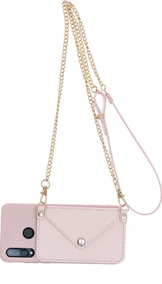 Produktbild von Für HUAWEI P30/P30 Lite/P30 Pro Handyhülle mit Kunstleder Card Halter + Hand Rope Stratdle Pink
