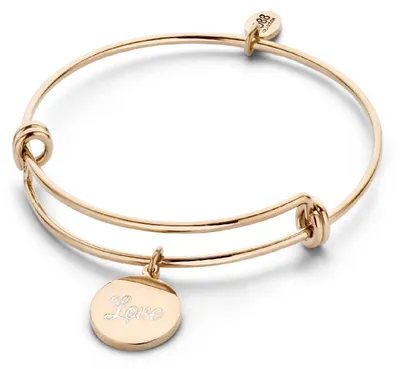 Produktbild von CO88 Collection Beloved 8CB-90176 Stalen Armband met Hangers - Love - One-size - Rosékleurig
