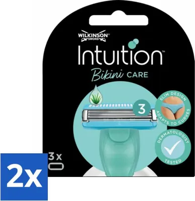 Produktbild von Wilkinson Intuition – Nachfüllklingen – Bikini Care Duo – Praktisch – 3 Klingen - Vorteilspack - 2 Stücke