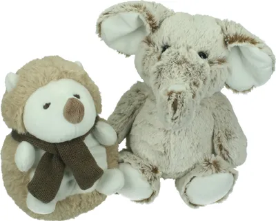 Produktbild von Betz Plüschtier Set IGEL und ELEFANT 2 Stück Plüschtiere Kuscheltiere Stofftiere