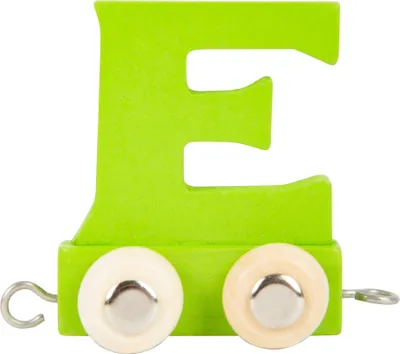 Zdjęcie produktu dla Small Foot Design 10355 "Kolorowy pociąg z literami" drewniana litera E, zielona (1 szt.)