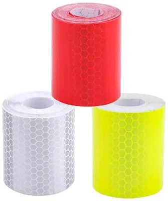 Immagine prodotto di Nastro di sicurezza riflettente - impermeabile - alta visibilità - retro facilmente rimovibile - fluorescente - per veicoli, rimorchi, abbigliamento e caschi - 5 cm x 3 metri