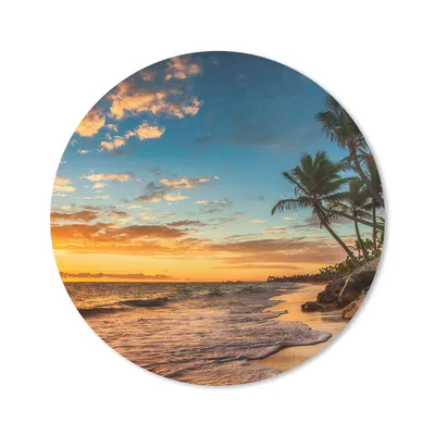 Produktbild von MuchoWow® Mauspad Mousepad Strand - Sonnenuntergang - Meer - Palme 30x30 cm - Mousepads - Maus Mat - Pad - Mausunterlage - Tischunterlage - Schreibtischmatten