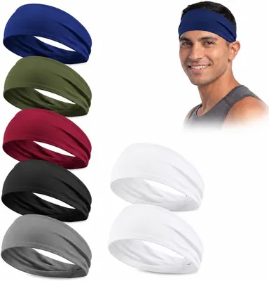 Productafbeelding van Sport hoofdband voor heren, 7 stuks, antislip, elastisch, zweetband voor sport