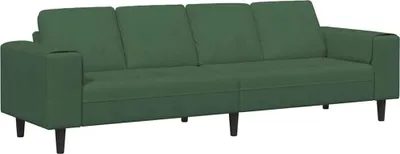 Zdjęcie produktu dla VidaXL Sofa, ciemnozielona, 250 x 77 x 76 cm, obita tkaniną