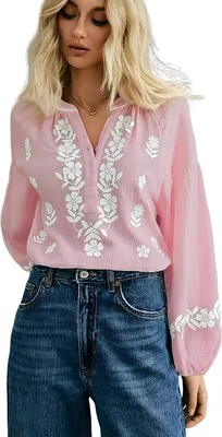 Productafbeelding van Currero Linnen Blouse Dames Roze XL