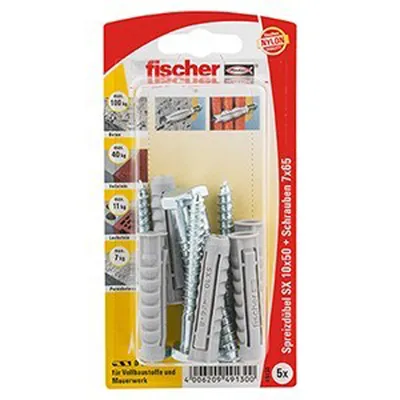 Immagine prodotto di Fischer 10x Tassello SX 8x40 S con vite - 49128 Beccuccio
