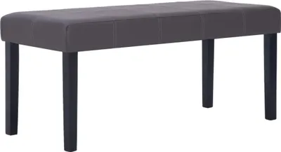 Image de vidaXL Banc 106 cm Gris Similicuir - Bancs de coffre et de couloir
