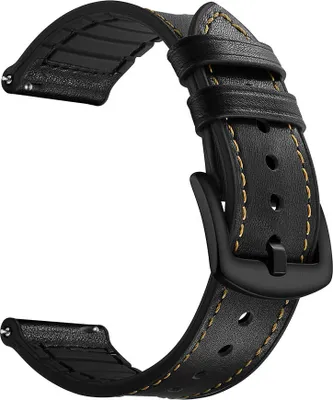 Produktbild von SYSTEM-S Armband flexibel aus Silikon 20mm für Samsung Galaxy Watch 4 Smartwatch Schwarz