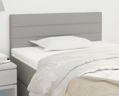 Produktbild von vidaXL Kopfteil Hellgrau 100x5x78/88 cm Stoff - Kopfteil - Kopfteile - Bett-Kopfteil - Bettkopfteil
