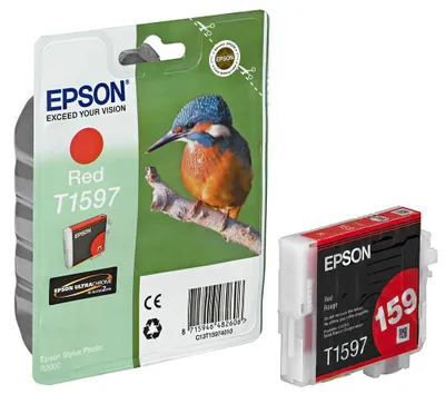 Obrázok produktu pre Epson T1597 Red, Červená, Atrament na pigmentovej báze, 17 ml, 1 kusov, 1200 strany