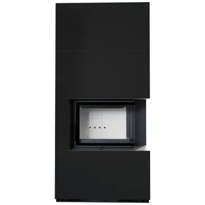 Produktbild von Kamineinsatz KRATKI FLOKI rechts 8 kW Ø 160 Bausatz Granit-Paneele ZIMBKRATKI ABWE NERO