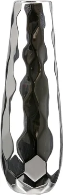 Produktbild von Gilde Vase, "Raute", Keramik, silberfarben, , H. 36 cm, D. 13 cm  55366