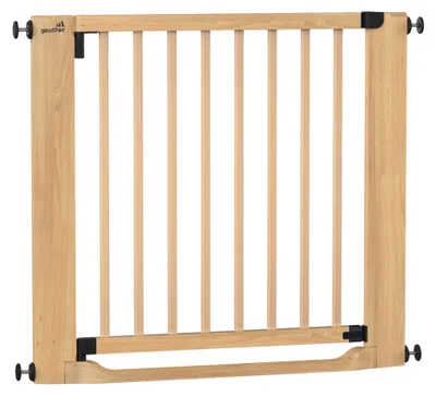 Produktbild von GEUTHER Easylock Flat Step Holz Treppen- & Türschutzgitter | Natur | 87–95 cm | Ohne Bohren | Flacher Tritt | Auto-Close | EN 1930