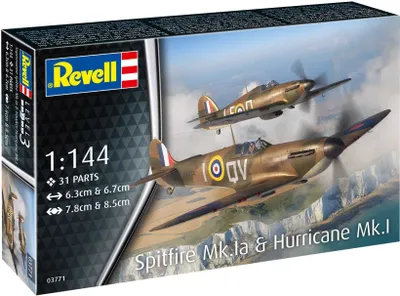 Obrázek produktu pro Revell Supermarine Spitfire Mk.Ia & Hawker Hurricane Mk.I 1:144